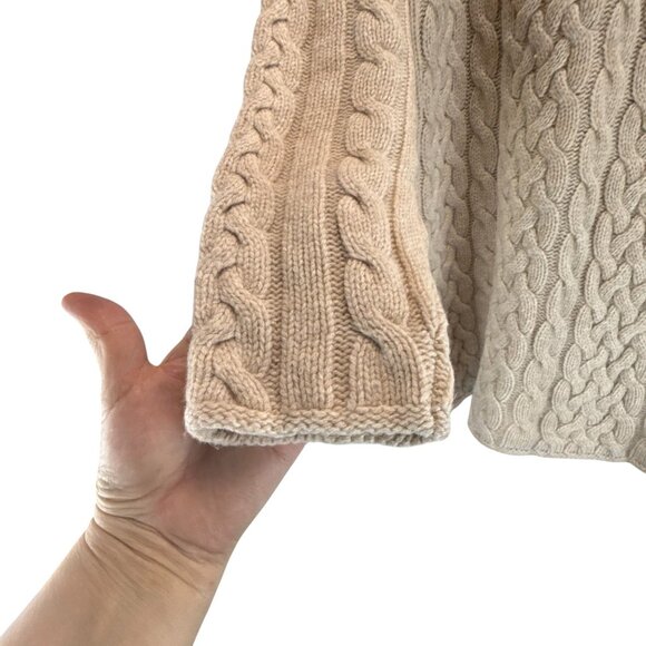 Valerie Stevens Lambswool Cable Knit Turtleneck Sweater Gray Pullover Women's - Picture 6 of 8